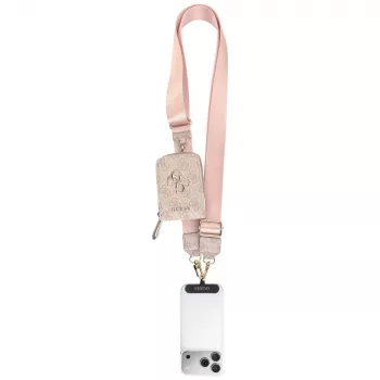 GUESS 4G Metal Logo univerzalna crossbody remen za telefon mala torbica - pink