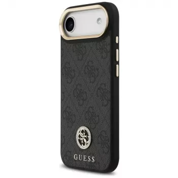 GUESS 4G Strass Logo MagSafe maska za iPhone Air s metalnim tipkama i petljom za zapešće - crna