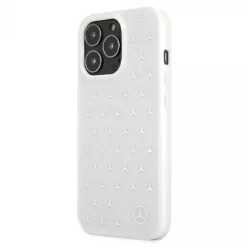 Mercedes-Benz MEHCP13LESPWH iPhone 13 Pro / 13 tvrda futrola srebrni uzorak zvijezda bijela