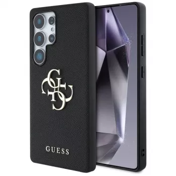 GUESS Grained Big 4G Logo Small Classic Logo futrola za Samsung Galaxy S25 Ultra - crna