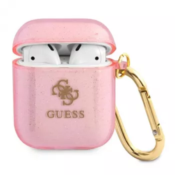 GUESS Glitter Collection zaštitna futrola za Apple AirPods 1/2 - pink