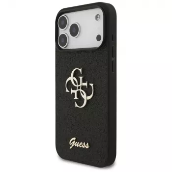 GUESS Fixed Glitter Big 4G futrola za iPhone 18 Pro Max / 17 Pro Max - crna