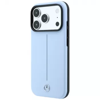 Mercedes kožna Semi Wrap Iconic Line MagSafe futrola za iPhone 18 Pro / 17 Pro - plava