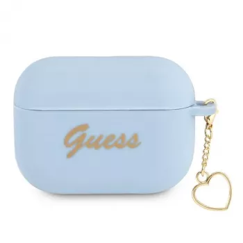 Guess GUAPLSCHSB AirPods Pro futrola plava silikon Charm Heart Collection