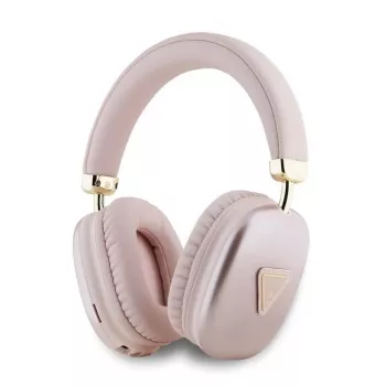 GUESS Metallic Triangle Logo On-Ear Bluetooth slušalice V5.3 ružičaste