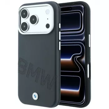 BMW Sign Inclined Deboss Letters MagSafe futrola za iPhone 18 Pro Max / 17 Pro Max - siva