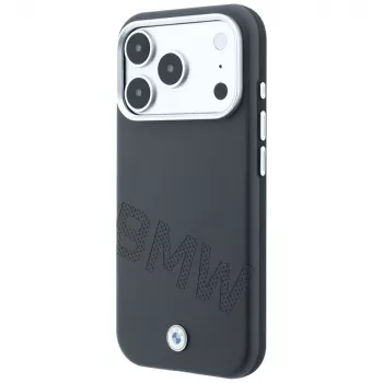 BMW Sign Inclined Deboss Letters MagSafe futrola za iPhone 18 Pro Max / 17 Pro Max - siva