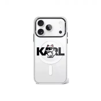 Karl Lagerfeld IML Choupette Sketch Logo MagSafe futrola za iPhone 17 Pro - prozirna