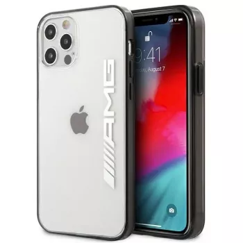AMG AMHCP12LAESLBK iPhone 12 Pro Max prozirna tvrda futrola s metalik crnim okvirom