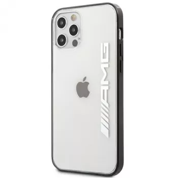 AMG AMHCP12LAESLBK iPhone 12 Pro Max prozirna tvrda futrola s metalik crnim okvirom
