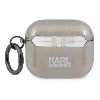 Karl Lagerfeld KLA3UKHGK AirPods 3 futrola crna sa šljokicama Karl's Head
