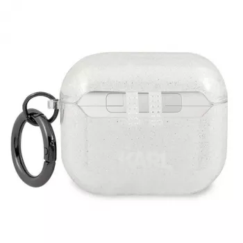 Karl Lagerfeld KLA3UKHGS AirPods 3 futrola srebrna sa šljokicama Karl's Head
