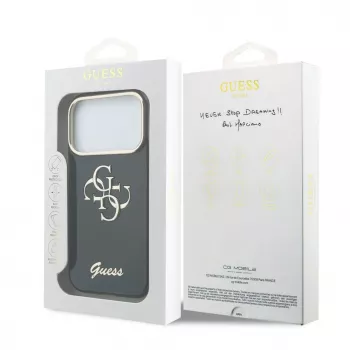 GUESS IML 4G Script Metal futrola za iPhone 18 Pro / 17 Pro - crna