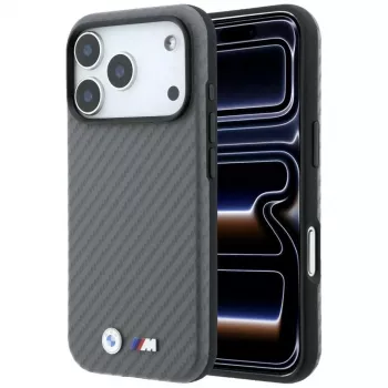 BMW M Carbon Metal Logo MagSafe futrola za iPhone 18 Pro Max / 17 Pro Max - siva