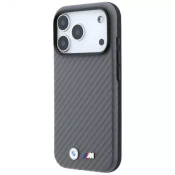 BMW M Carbon Metal Logo MagSafe futrola za iPhone 18 Pro Max / 17 Pro Max - siva