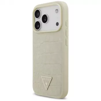 GUESS Croco Triangle Logo MagSafe futrola za iPhone 17 Pro - zlatna