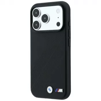BMW M Tire Track Metal Logo MagSafe Case for iPhone 18 Pro Max / 17 Pro Max - Black
