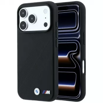 BMW M Tire Track Metal Logo MagSafe Case for iPhone 18 Pro / 17 Pro - Black