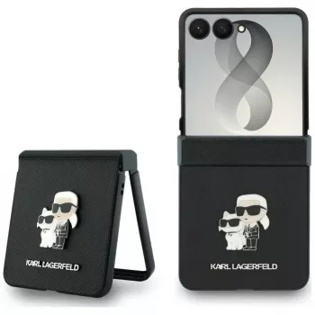 Karl Lagerfeld Karl & Choupette Saffiano Pins futrola za Samsung Galaxy Z Flip8 - crna