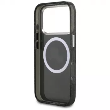 Karl Lagerfeld IML Glitter Karl & Choupette Heads Logo MagSafe futrola za iPhone 17 Pro crna