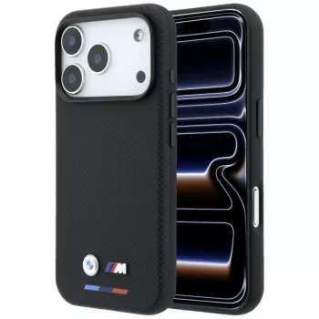BMW M Quadrille Kevlar MagSafe Case for iPhone 18 Pro Max / 17 Pro Max - Black with Tricolor & Metal Logo