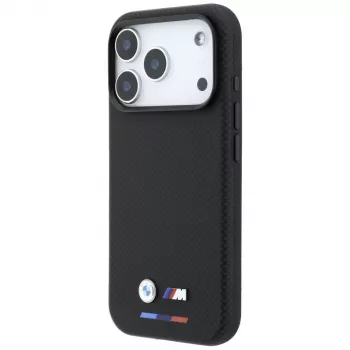 BMW M Quadrille Kevlar Tricolor & Metal Logo MagSafe Case for iPhone 18 Pro / 17 Pro - Black