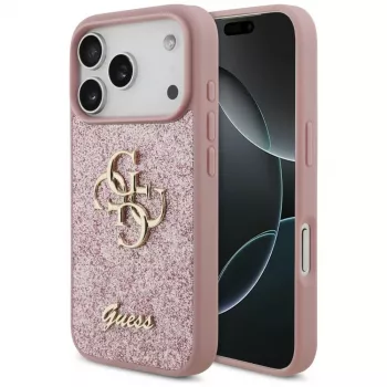 GUESS Fixed Glitter Big 4G futrola za iPhone 18 Pro / 17 Pro – roza