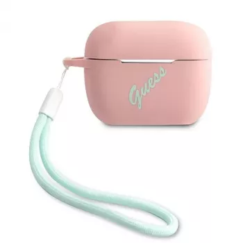 GUESS GUACAPLSVSPG AirPods Pro futrola silikon vintage roza zelena