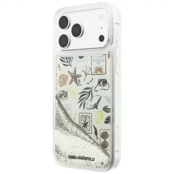 Karl Lagerfeld Liquid Glitter Beach & Sand futrola za iPhone 18 Pro Max / 17 Pro Max – bež