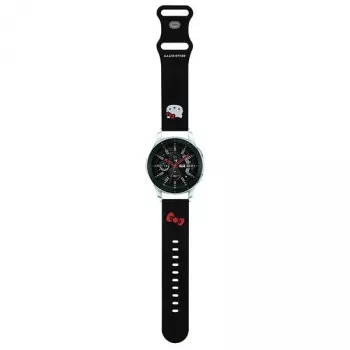 Hello Kitty silikonska narukvica s Kitty glavom za pametne satove, 22 mm, crna
