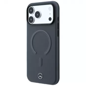 Mercedes kožna 3D MagSafe futrola za iPhone 18 Pro Max / 17 Pro Max - antracit