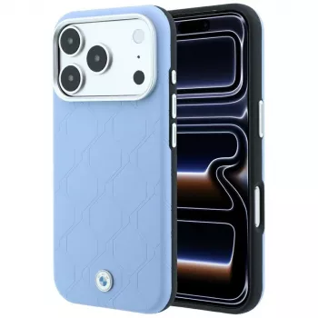 BMW Sign Deboss Quilted Metal Logo MagSafe futrola za iPhone 17 Pro / 18 Pro - plava