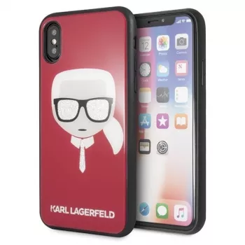 Karl Lagerfeld KLHCPXDLHRE iPhone X/Xs Iconic Glitter Karl's Head futrola crvena