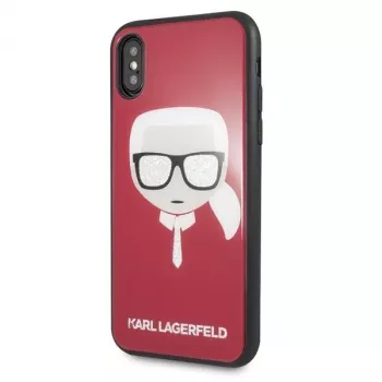 Karl Lagerfeld KLHCPXDLHRE iPhone X/Xs Iconic Glitter Karl's Head futrola crvena