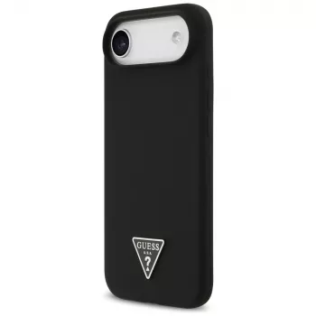 GUESS Silicone Triangle Logo MagSafe futrola za iPhone Air, crna