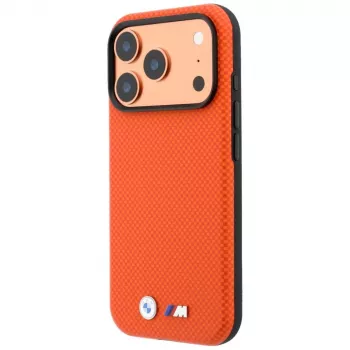 BMW M Quadrille Kevlar Metal Logo MagSafe Case for iPhone 18 Pro / 17 Pro - Orange