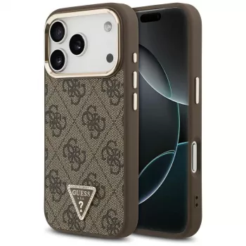 GUESS 4G Triangle Logo MagSafe futrola za iPhone 17 Pro / 18 Pro - smeđa