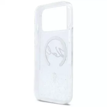 Karl Lagerfeld Liquid Glitter Karl Script Logo MagSafe futrola za iPhone 17 Pro Max, prozirna
