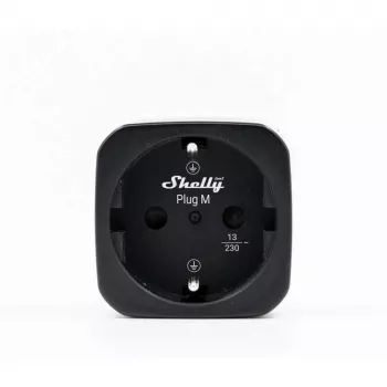 Shelly Plug M Gen3 crna 2 paketa pametni utikač s mjerenjem snage, Wi-Fi i Bluetooth, 13A, praćenje energije, Schuko