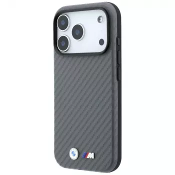 BMW M Carbon Metal Logo MagSafe futrola za iPhone 18 Pro / 17 Pro - siva