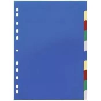 DURABLE 674027 A4 razdjelnici dokumenata 1-10, polipropilen, 10 dijelova, univerzalno bušenje, miješane boje