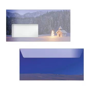 Sigel 50 božićnih omotnica DIN lang sa samoljepljivim zatvaranjem, višebojne, 220 x 110 mm, 80 g/m², FSC certificirano
