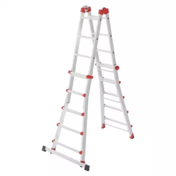 Hailo M80 4x5 kombinirane višenamjenske ljestve s prečkama, aluminij, 20 prečki, 150 kg, EN 131 Professional