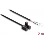 Delock viljuškasti fotoelektrični senzor 5 mm tip F s 4 otvorena kraja kabela NPN Light-ON/Dark-ON preklopiv 2 m