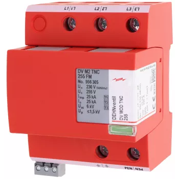 DEHN DEHNventil M2 TNC 255 FM kombinirani odvodnik munje i prenapona tip 1+2+3, 3-polni, 255 V AC, 35 mm DIN tračnica