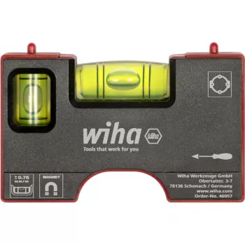 WIHA mini libela Pocket 8 cm sivo-crvena s magnetom