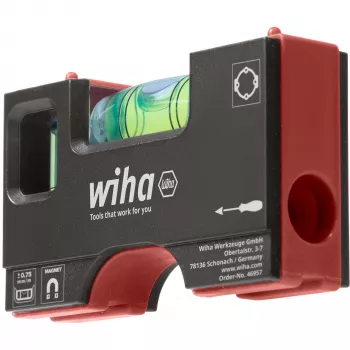 WIHA mini libela Pocket 8 cm sivo-crvena s magnetom