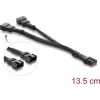 Delock Y-kabel za ventilator 1 x 4-pin PWM utičnica na 2 x 4-pin PWM utikač s pletenim omotačem 13,5 cm crni