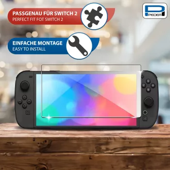 PEDEA kaljeno staklo zaštita zaslona za Nintendo Switch 2 (2025) - tvrdoća 9H, HD jasnoća, bez mjehurića, 2.5D rubovi