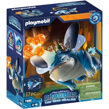 Playmobil 71082 Dragons: The Nine Realms - Plowhorn i D'Angelo s funkcijom rasprskavanja kristalne stijene